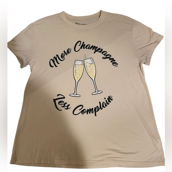 GUC Show Me Your Mumu “More Champagne Less Complain” Graphic Tshirt🍾 - Picture 1 of 7